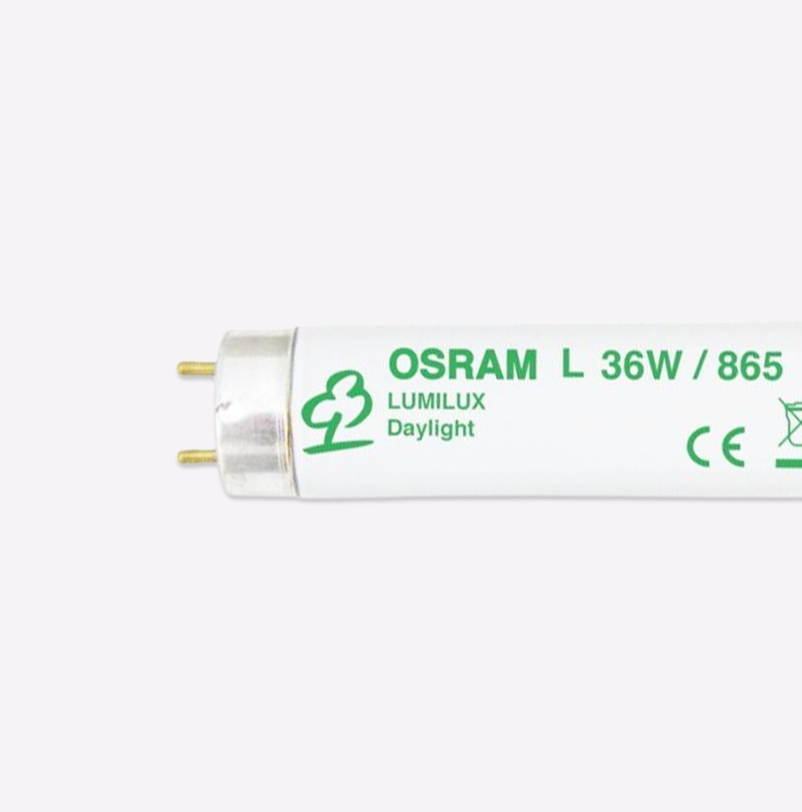OSRAM L36W/865 T8 TUBE - Crisp daylight T8 fluorescent tube with enhanced brightness and excellent color quality for professional use